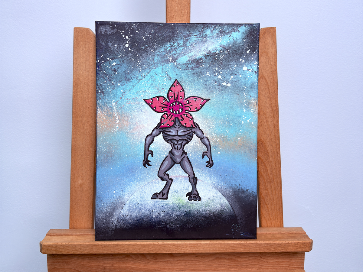 "Upside Down Monster" - Canvas Spray Art