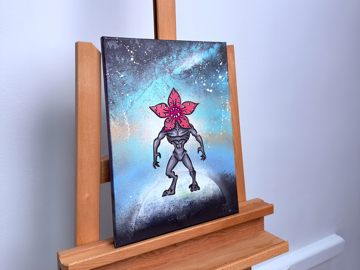 "Upside Down Monster" - Canvas Spray Art