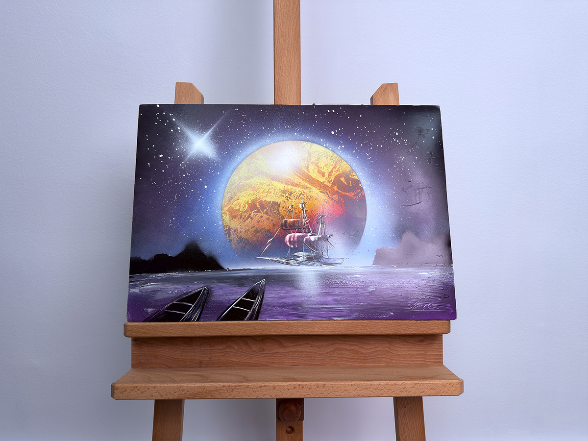 "Celestial Voyage" - Canvas Spray Art