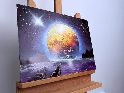 "Celestial Voyage" - Canvas Spray Art
