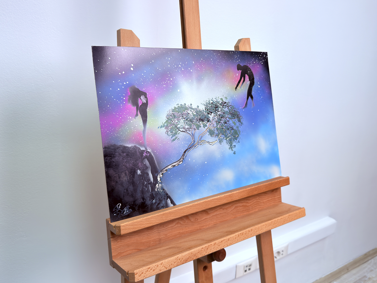 "Nebula's Reach" - Paper Spray Art