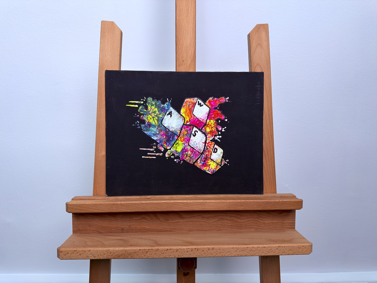 "Buttons Of Colour" - Canvas Spray Art