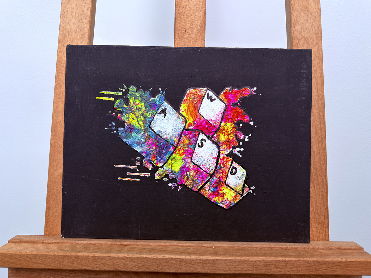 "Buttons Of Colour" - Canvas Spray Art