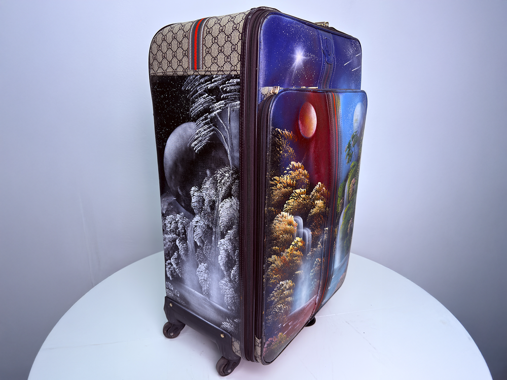 The Flow of Dreams - Four Sided Spray Painted Branded Suitcase