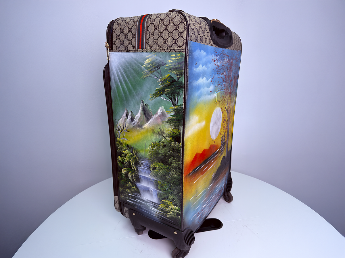 The Flow of Dreams - Four Sided Spray Painted Branded Suitcase