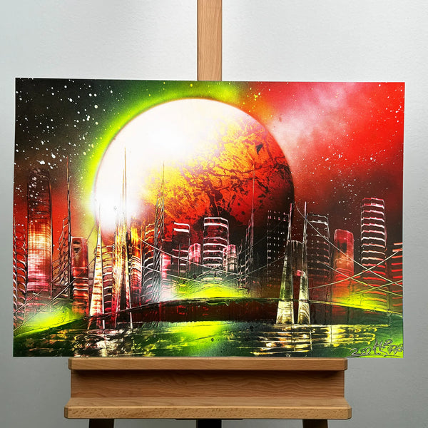 Scarlet Cyberpunk Skyline