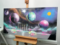 Gravity-Defying Teal Cityscape