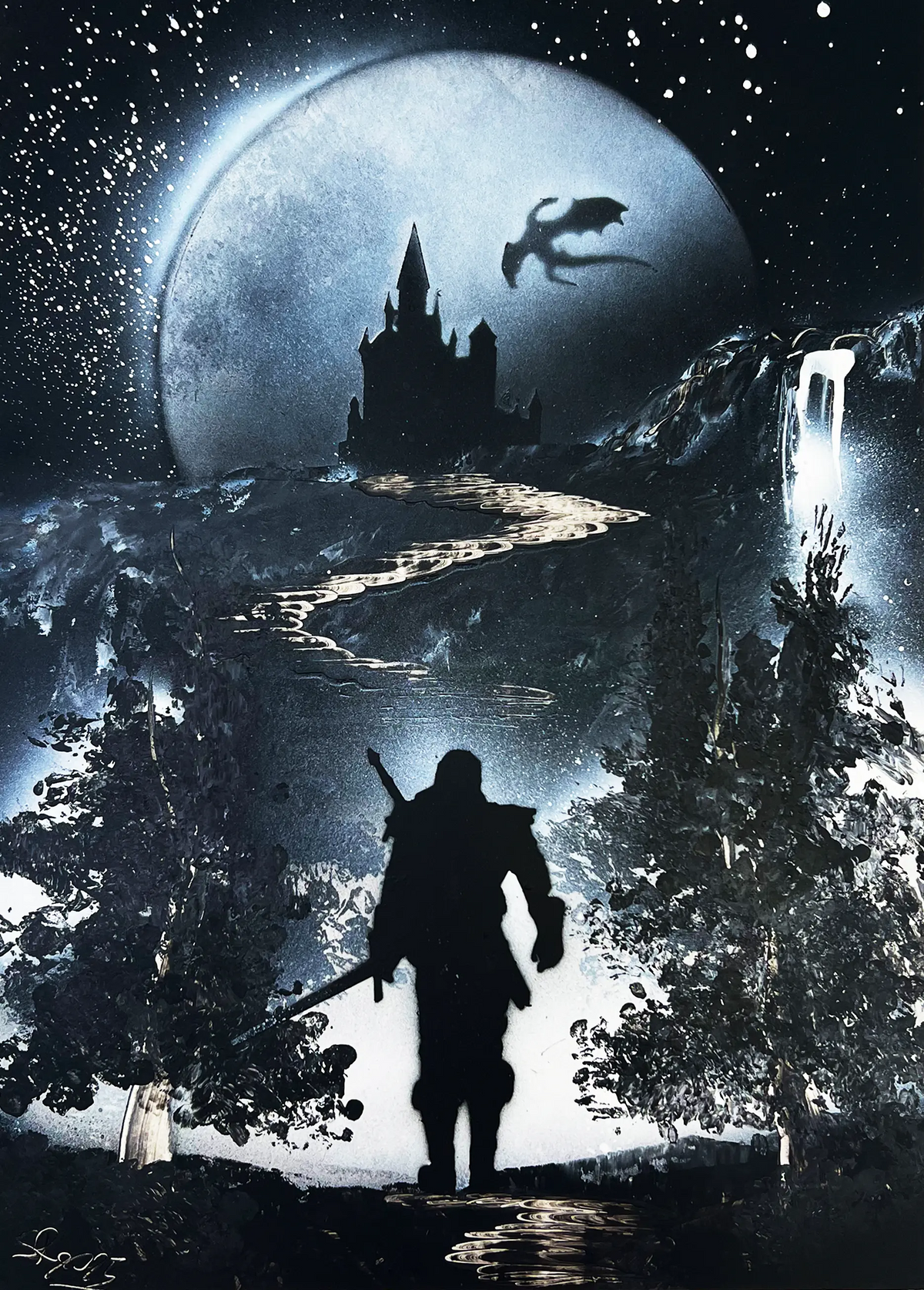 "Midnight Vanguard" - Original 35x50 [Paper]